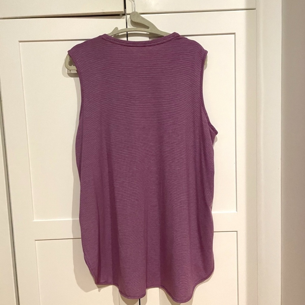 Size Large Lands End Pink and White thin Striped Tunic - Picture 2 of 6
